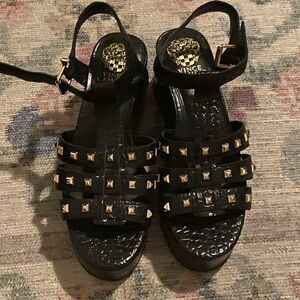 Vince Camuto Black Studded Sandals